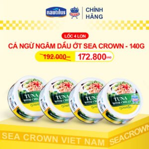 Combo 4 lon Cá ngừ Sea Crown sốt ớt