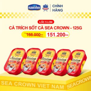 Cá hộp Sea Crown cá Trích sốt cà - 5 lon