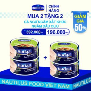 [Mua 2 Tặng 2] Cá Ngừ Nautilus Xắt Khúc Ngâm Dầu Ô Liu
