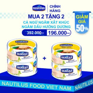 Mua 2 Tặng 2 | Cá Ngừ Nautilus xắt khúc ngâm dầu hướng dương