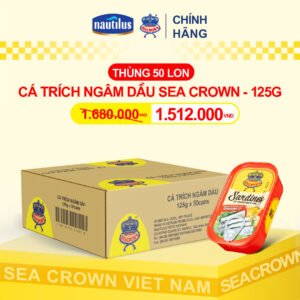 Cá hộp Sea Crown cá Trích ngâm dầu - Thùng 50 lon