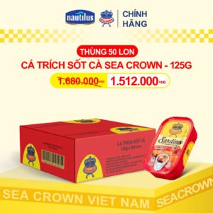 Cá hộp Sea Crown cá Trích sốt cà - Thùng 50 lon