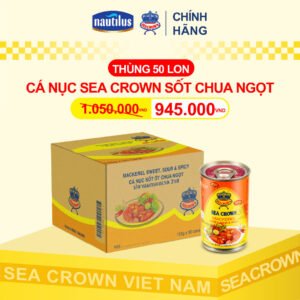 Cá hộp Sea Crown cá Nục sốt ớt chua ngọt-Thùng 50 lon