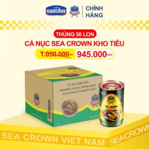 Cá hộp Sea Crown cá Nục kho tiêu - Thùng 50 lon