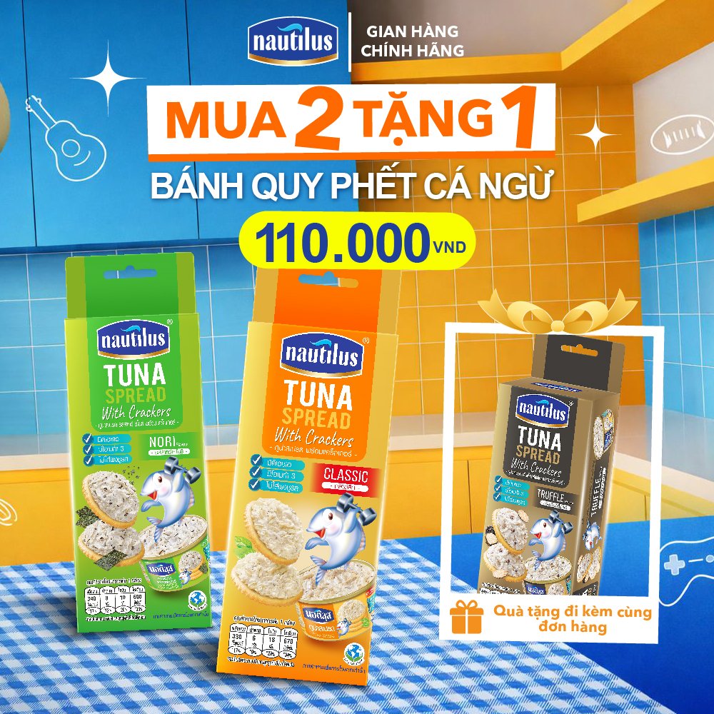 Mua 2 Tặng 1 Bánh Quy phết Cá Ngừ Nautilus Tuna Spread